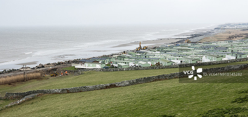博斯和哈莱克之间的卡迪根湾沿岸的威尔士海岸小路图片素材