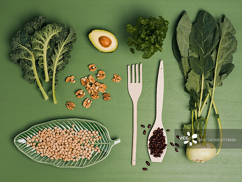 扁平风豆类蔬菜背景图片素材