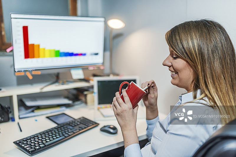 商务女性的咖啡小憩图片素材