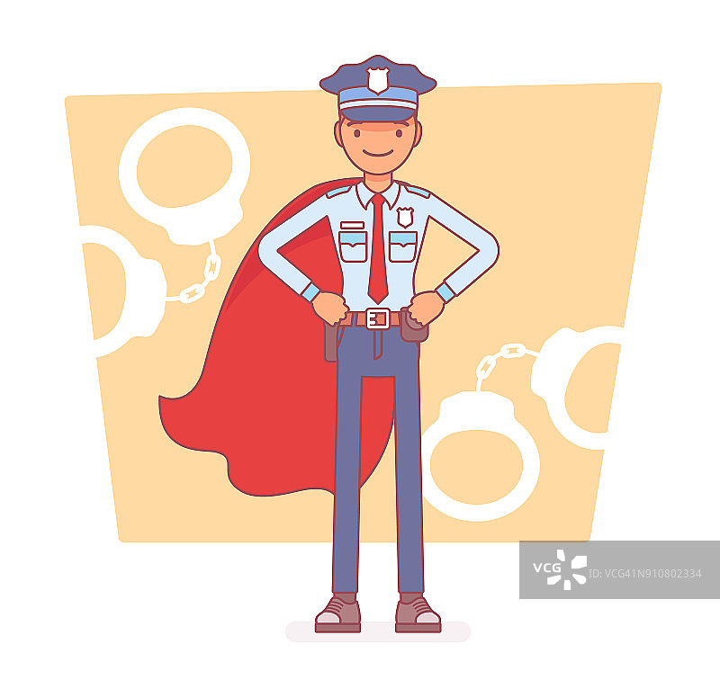 值班中的超级警察图片素材