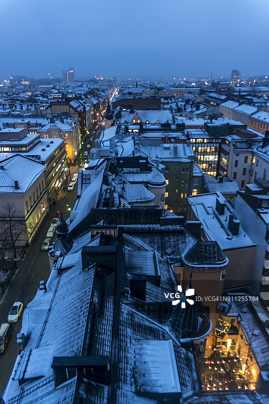 赫尔辛基黄昏天际线图片素材