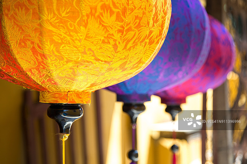 彩色中国纸灯笼图片素材