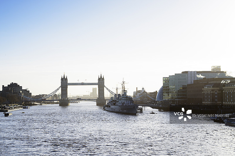 泰晤士河与伦敦地标图片素材