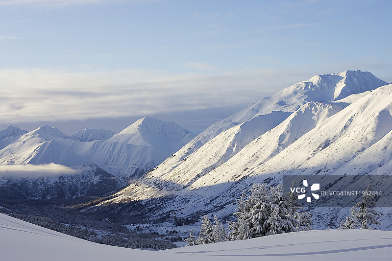 冬季雪山山脉图片素材