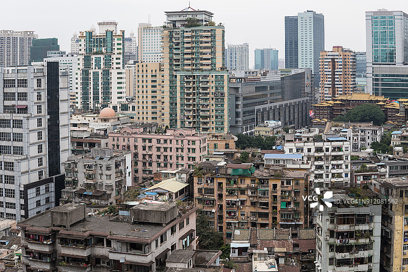 中国广东省广州市北京路附近城市景观鸟瞰图图片素材