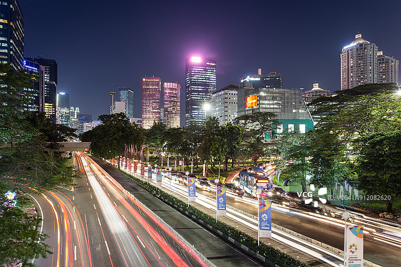 印度尼西亚雅加达美丽的夜景图片素材