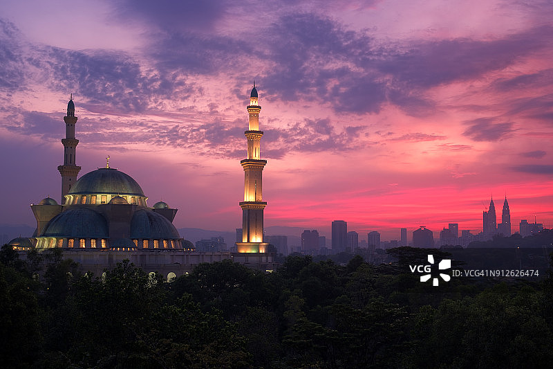 早晨的联邦直辖区清真寺景观图片素材