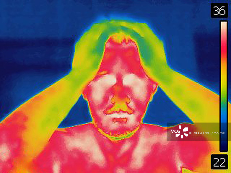 抱头男人热像图图片素材