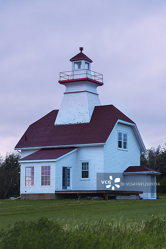 新斯科舍省穆林斯角后航标灯塔图片素材