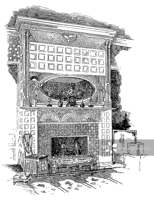 维多利亚风格豪宅客厅图片素材