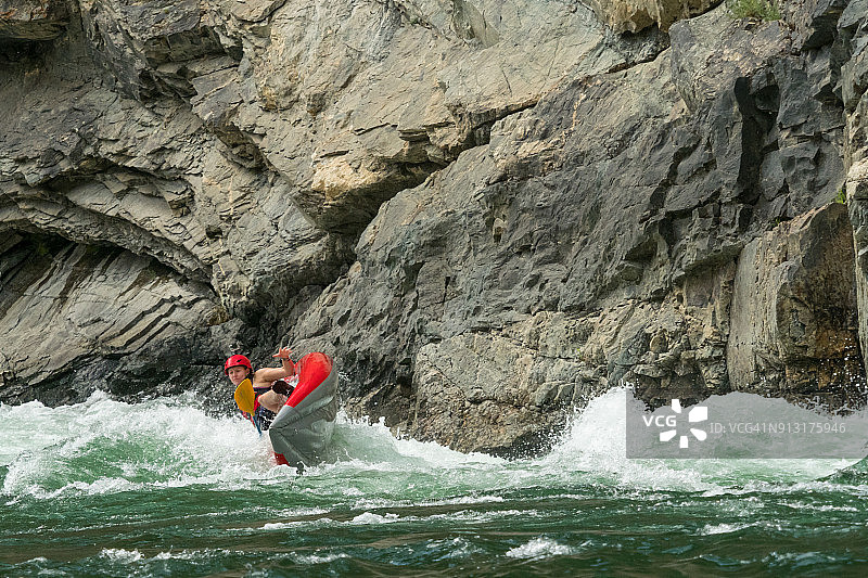 爱达荷州鲑鱼河漂流之旅图片素材