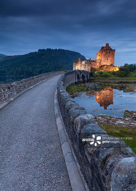 城堡黄昏景色图片素材