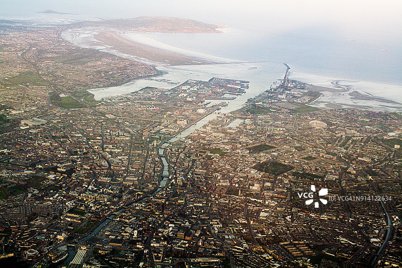 爱尔兰都柏林鸟瞰图图片素材