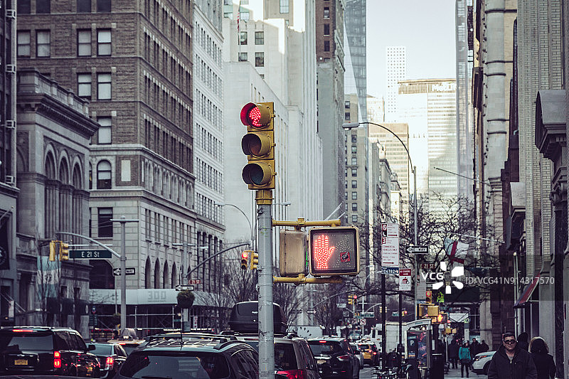 纽约曼哈顿公园大道和联合广场日落景色图片素材