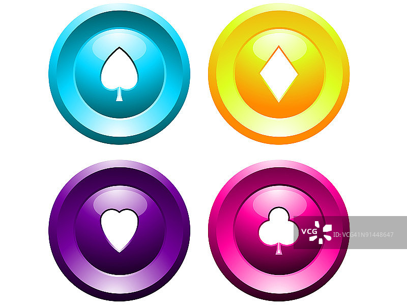 闪亮的塑料卡片图标集图片素材