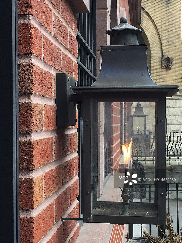 户外天然气灯照明图片素材