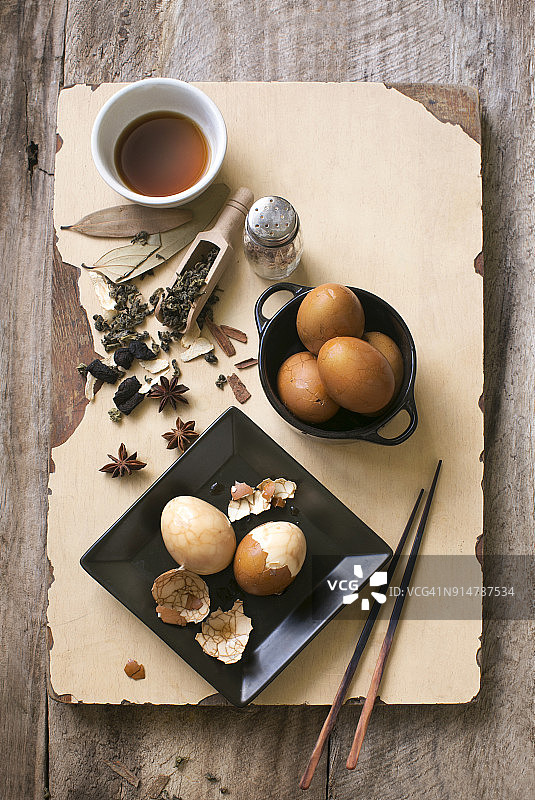 中式茶叶大理石卤蛋图片素材