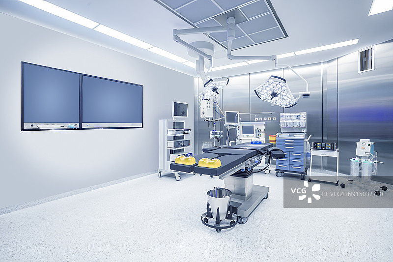 配备监视器和设备的现代化医院手术室图片素材