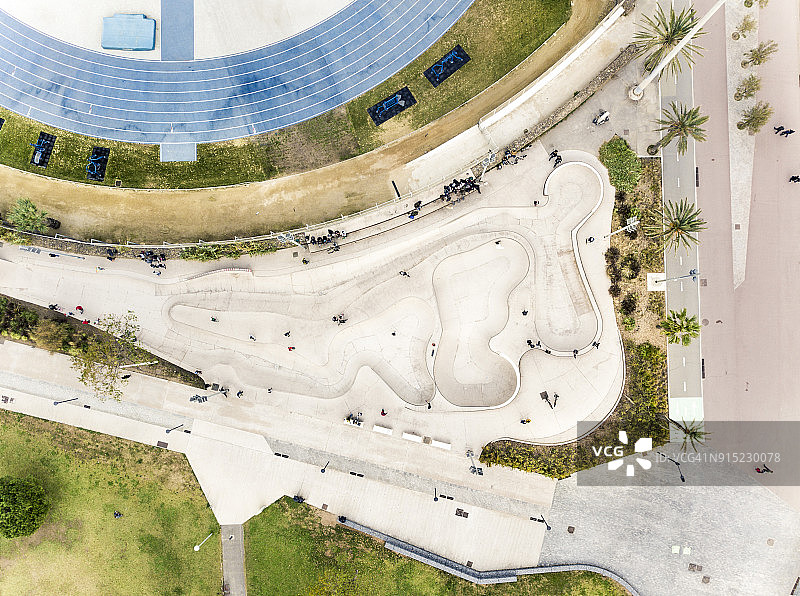 滑板公园鸟瞰图图片素材