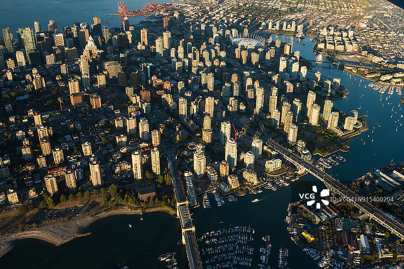 加拿大温哥华市中心航拍图片素材