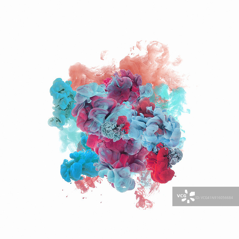 彩色墨水在水中图片素材