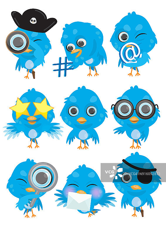 鸟类图标集图片素材