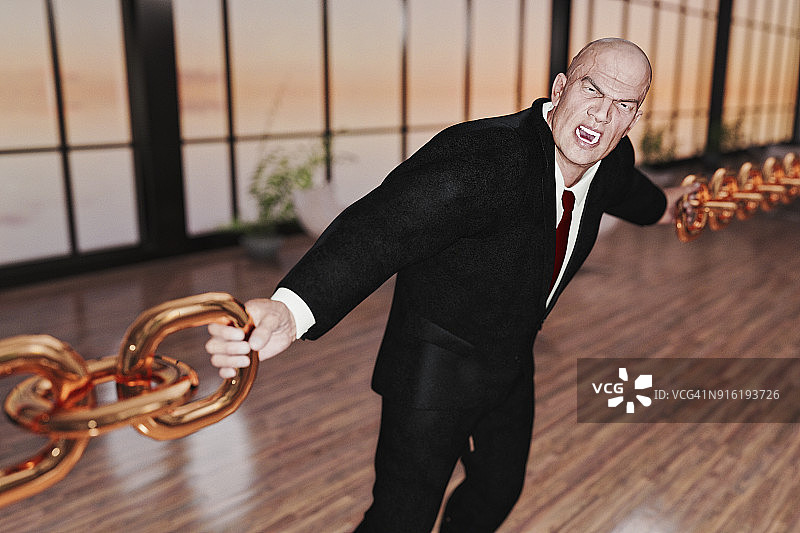 连接金链的商人图片素材