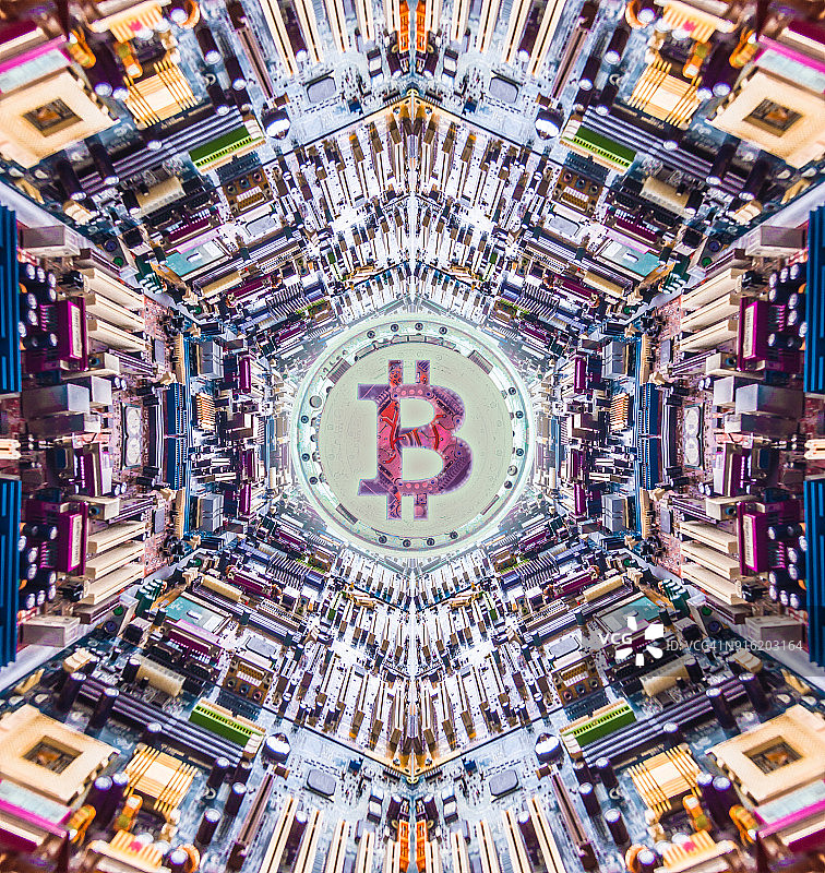 比特币超级矿机概念图图片素材