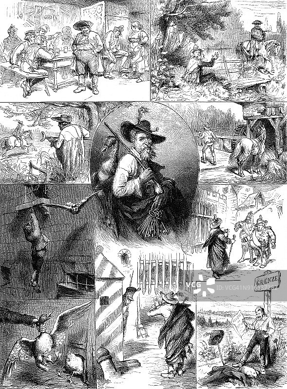 一个男人越狱并成功越过边境的故事图片素材