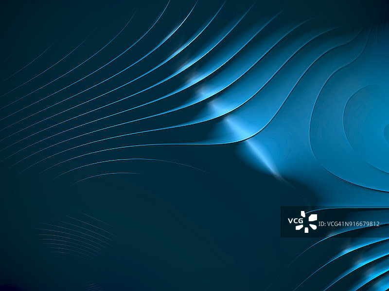 带有波纹图案的高分辨率蓝色分形背景图片素材