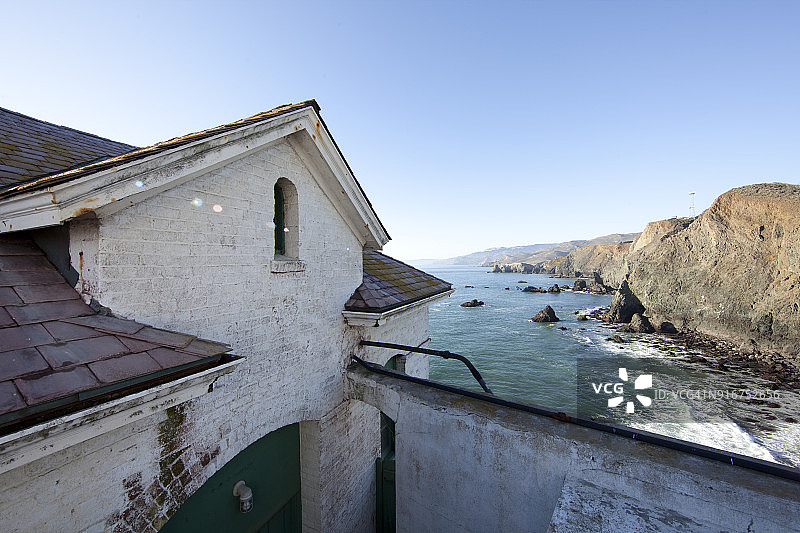 从博尼塔角灯塔向上看马林县海岸线图片素材