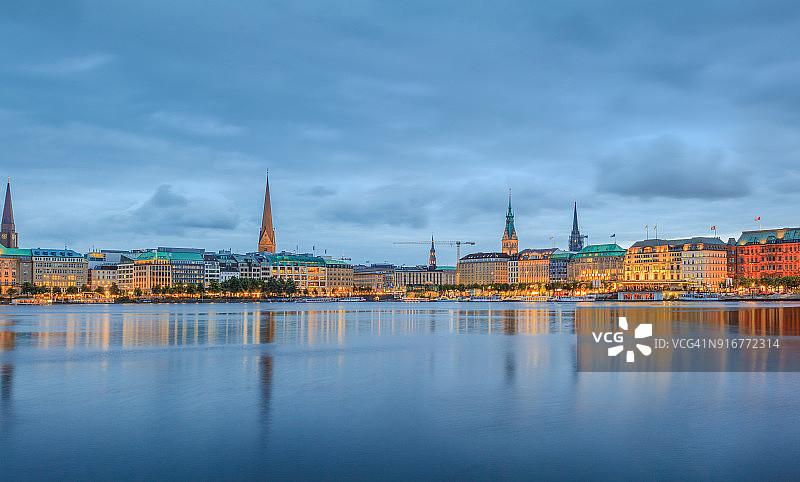 德国汉堡夜景图片素材