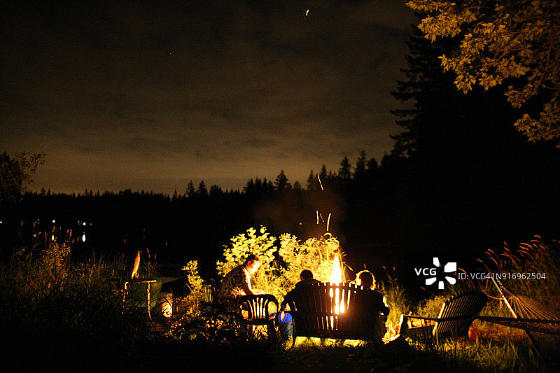 篝火聚会图片素材
