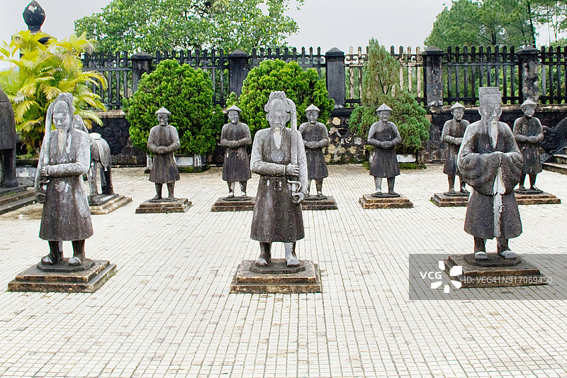 嘉定皇陵的文武大臣和士兵雕像图片素材