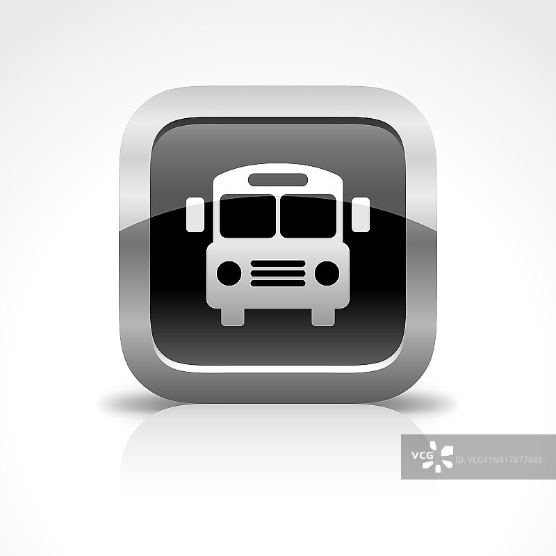 校车光面按钮图标图片素材
