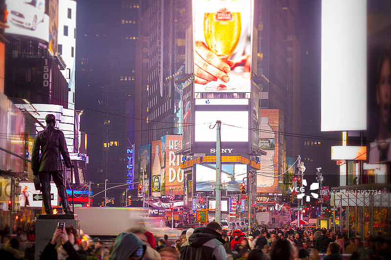 美国纽约时代广场夜景图片素材