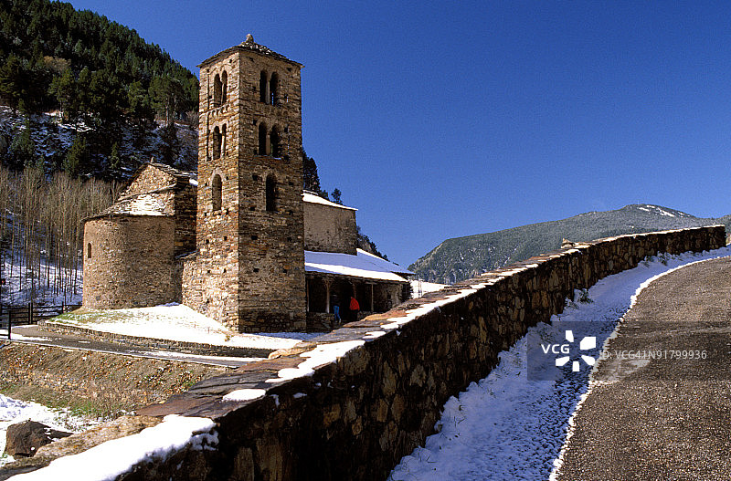 安道尔的中世纪教堂图片素材