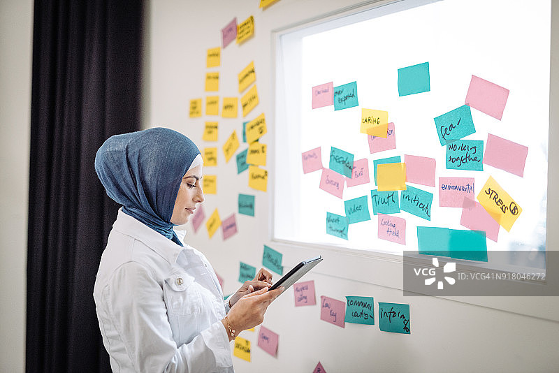 工作中做决策的中东女性图片素材