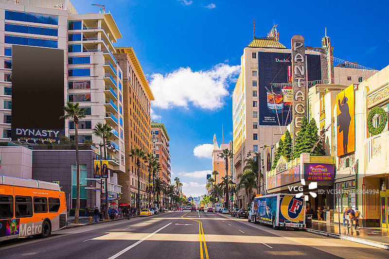 日落大道：洛杉矶好莱坞图片素材