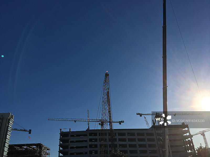 旧金山的建筑工地与塔吊图片素材