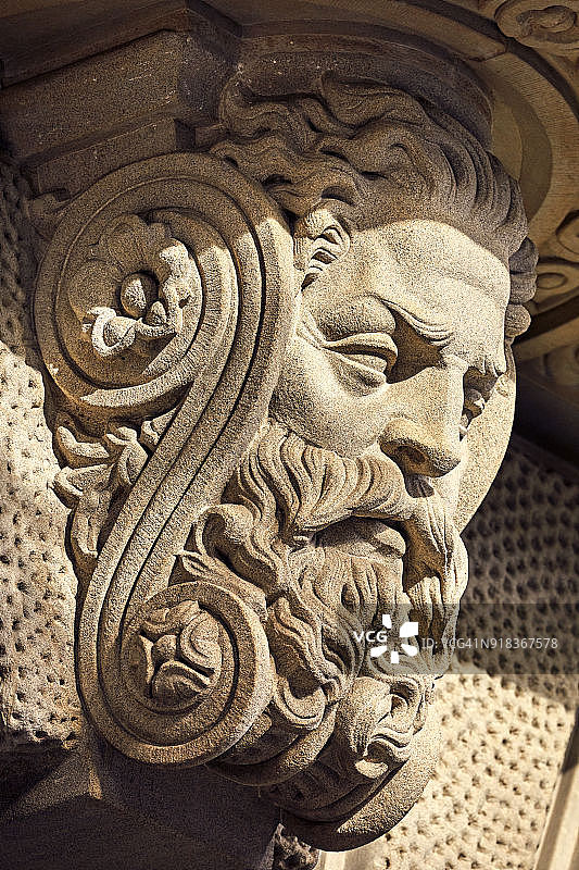 瑞士信贷总部大楼的石雕细节图片素材