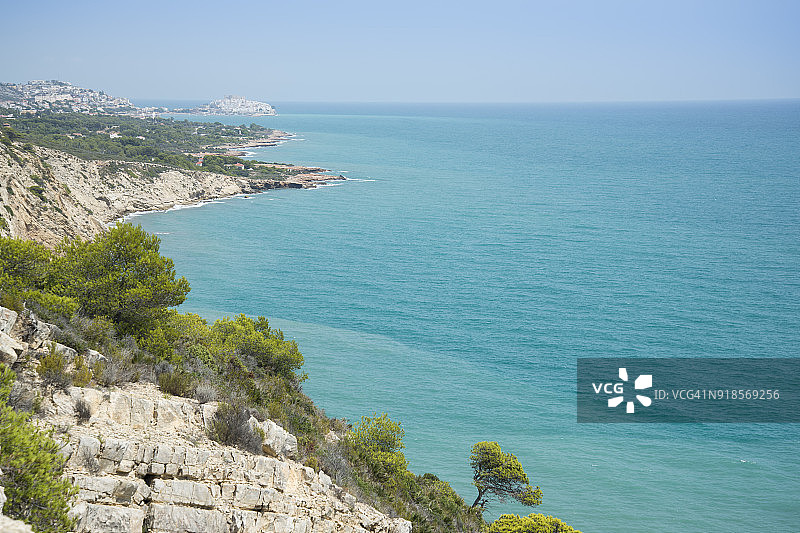 西班牙卡斯特利翁佩尼斯科拉海岸风光图片素材