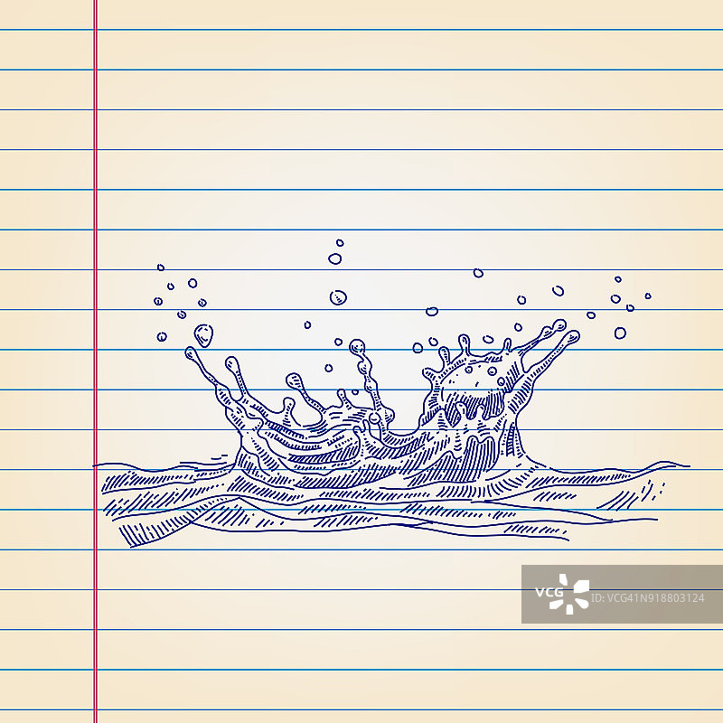 线条纸上的水花图片素材