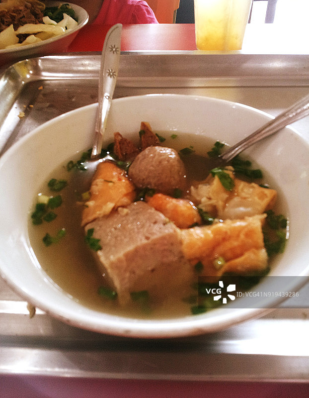 韩国首尔的五花肉套餐图片素材