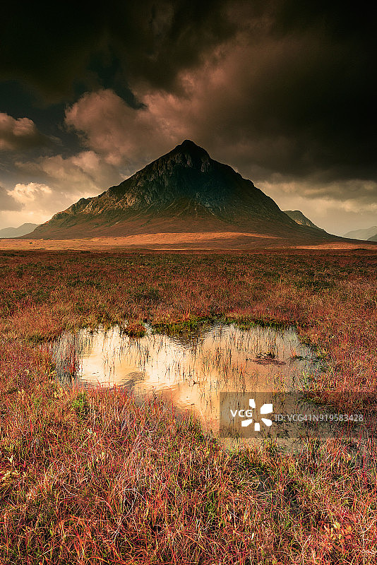 英国苏格兰高地格伦科峡谷山脉风光图片素材