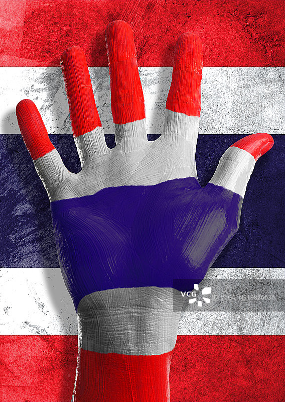 手绘泰国国旗，背景也是泰国国旗图片素材