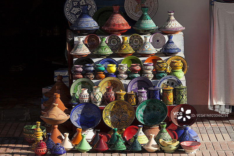 摩洛哥市场上的手工艺品图片素材