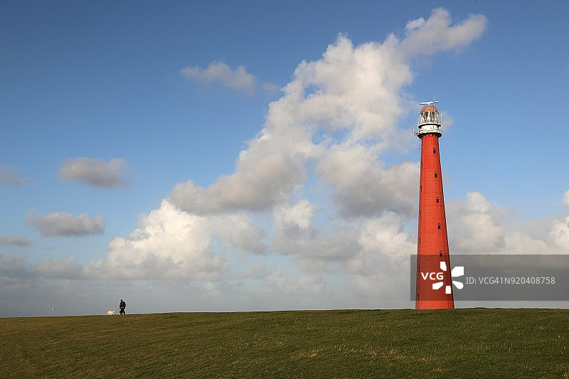 兰格·亚普灯塔的堤坝图片素材