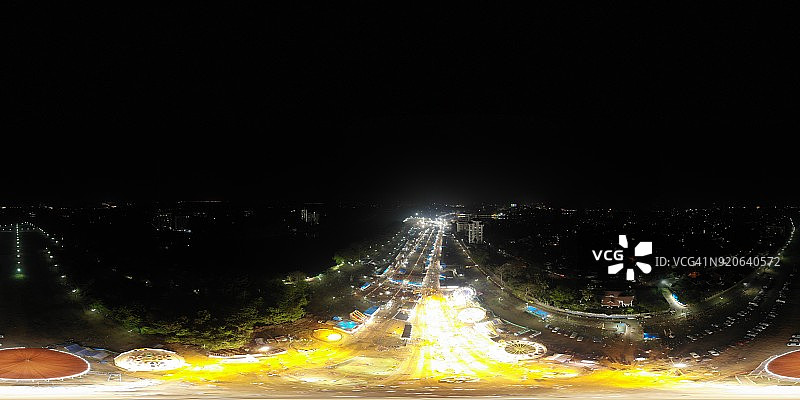 阿卢瓦马纳尔普拉姆狂欢节场地360度全景。图片素材