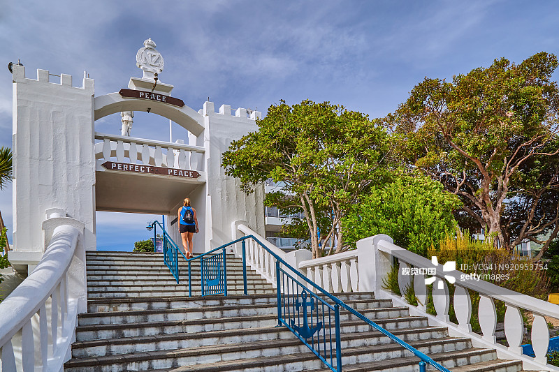 新西兰南岛马尔堡皮克顿镇中心图片素材